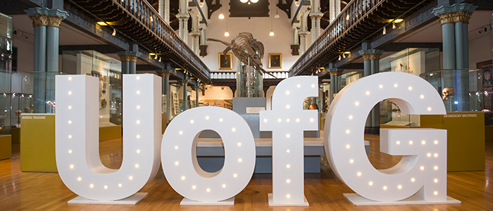 The UofG letters in the Hunterian